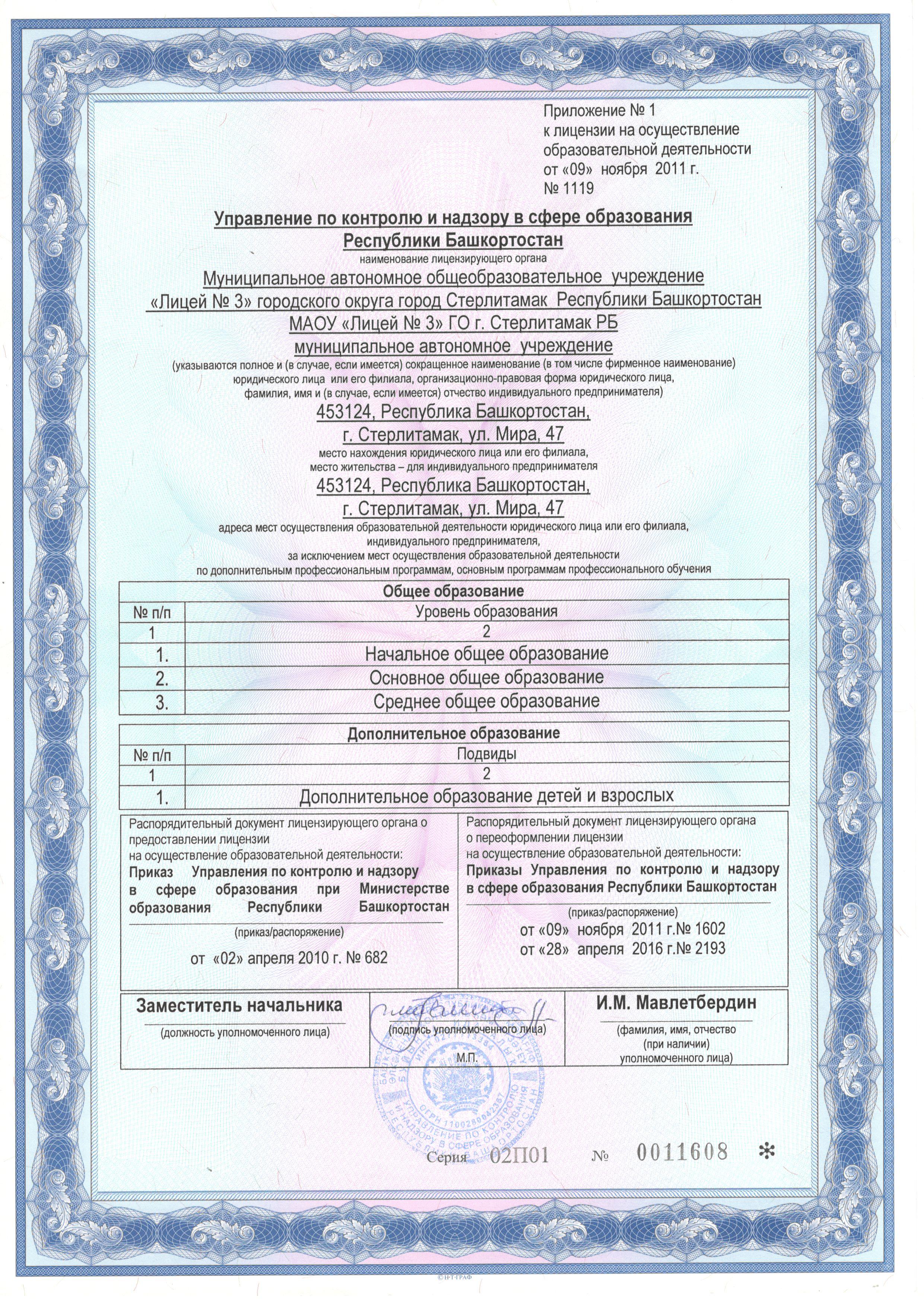 к лицензии